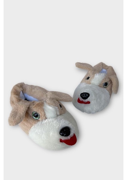 Unisex Cam Gözlü Kışlık Sıcak Tutan Panduf Bej