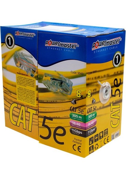 Powermaster Cat5 305 Metre Ethernet Network Kablosu