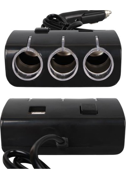 Olesson 1506 12-24V Çift USB Girişli 120W 80 cm Kablolu 3'lü Araç Çakmak Çoklayıcı fırsatları