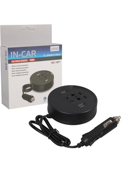 Olesson 1667 Dc 12-24V 150W Oto Araç Power Inverter Çift Type-C - Çift USB - 220V Üniversal Priz Girişli fırsatları