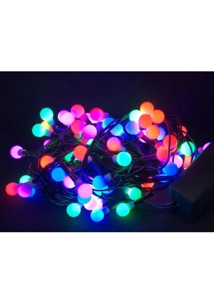Boncuk Top LED Işık Rgb Fişli Yanıp Sönen 5 Metre 28 Top Yılbaşı Doğum Günü Parti Ağaç Süsleme New Year