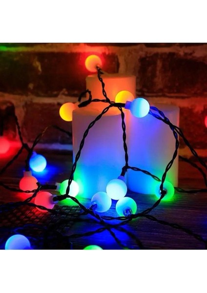 Boncuk Top LED Işık Rgb Fişli Yanıp Sönen 5 Metre 28 Top Yılbaşı Doğum Günü Parti Ağaç Süsleme New Year fiyatları