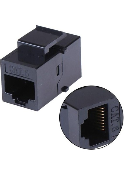 Powermaster PM-25454 RJ45 Cat6 Dişi/dişi 8p-8c Ara Kaplin Coupler Adaptör Siyah