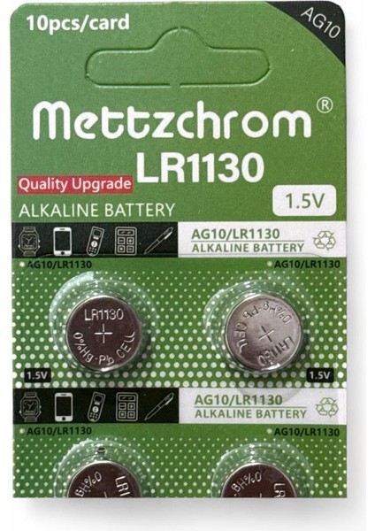 AG10 LR1130 389 SR1130 189 1.5V Alkaline Düğme Pil 50 Adet