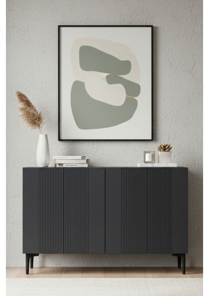 KA1203A-CORSA Konsol, Çok Amaçlı Dolap, Kahve Köşesi, Tv Sehpası 120CM Antrasit