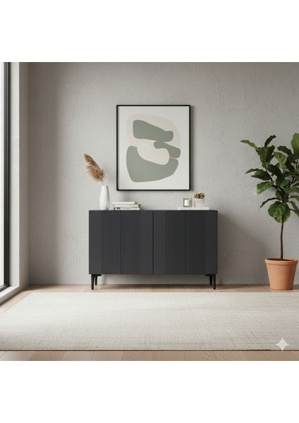 KA1203A-CORSA Konsol, Çok Amaçlı Dolap, Kahve Köşesi, Tv Sehpası 120CM Antrasit modelleri