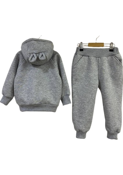 Tavşan Kulak Kapüşonlu Sweat Alt Üst Takım Gri Renk 1-6 Yaş Arası %100 Pamuk fiyatları