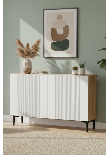 KA1203DB-CORSA Konsol, Çok Amaçlı Dolap, Kahve Köşesi, Tv Sehpası 120CM Safirmeşe-Beyaz modelleri