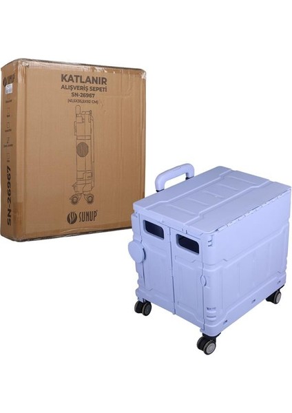 Sunup SN-26967 Katlanabilir Market Pazar Kamp Tekerlekli Alışveriş Arabası 60KG Kapasiteli indirimleri