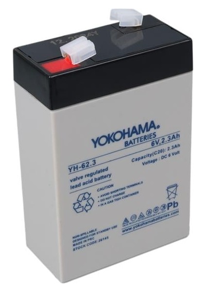 Yokohama Yh-62.3 6 Volt - 2.3 Amper Akü (90X43X38 Mm)