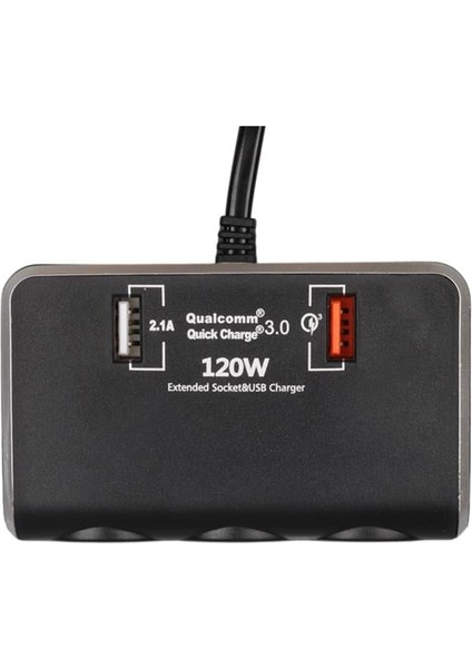 Olesson 1639 12-24V 3lü Çift Usbli 120W 80CM Kablolu Dijital Ekranlı Araç Çakmak Çoklayıcı modelleri