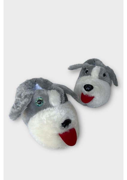 Unisex Cam Gözlü Kışlık Sıcak Tutan Panduf Gri