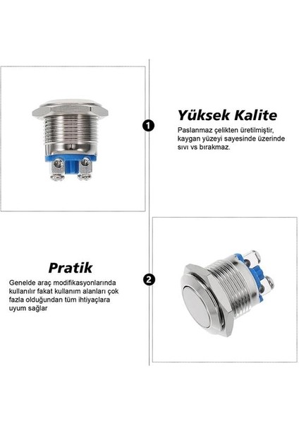 Powermaster IC-182 D98 Metal 19MM Düz Buton PBS28B-2 fiyatları