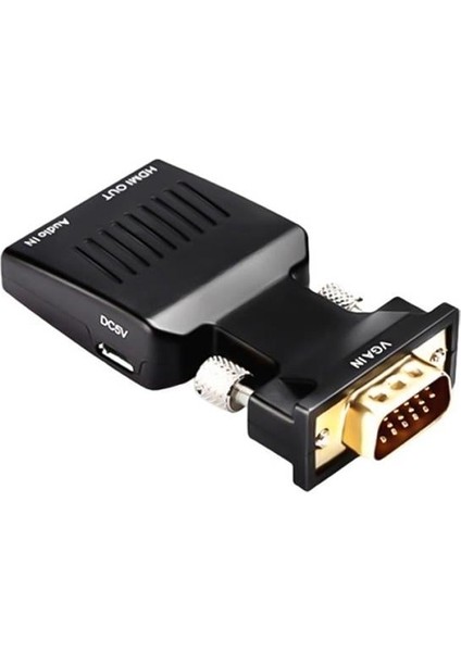 Powermaster PM-4276 VGA To Hdmı Görüntü Ses Çevirici Audio Girişli Adaptör 1080HD 5V1A Mini USB Güç Girişli