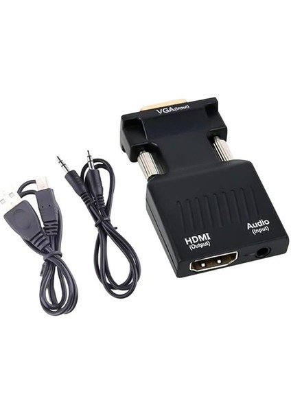 Powermaster PM-4276 VGA To Hdmı Görüntü Ses Çevirici Audio Girişli Adaptör 1080HD 5V1A Mini USB Güç Girişli modelleri