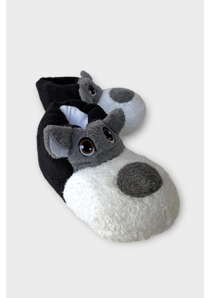 Unisex Panduf Ses Yapmayan Ev Patiği Siyah - Beyaz fırsatları