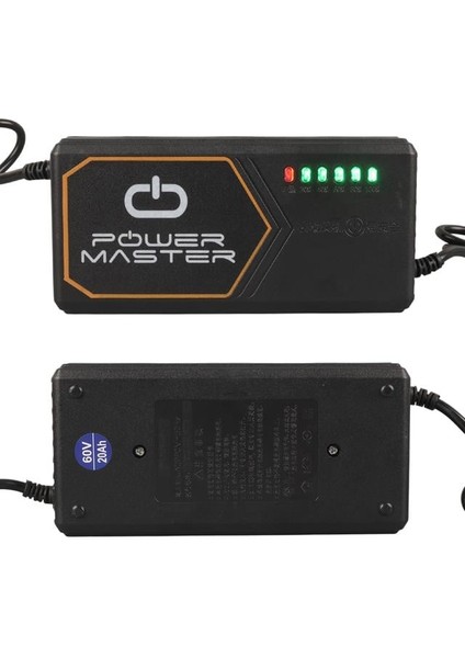Powermaster PM-31801 60 Volt - 20 Amper Iec C15 Dişi Uçlu Kapasite Göstergeli Elektrikli Bisiklet Şarj Akü Cihazı (ADJ160-01) fiyatları