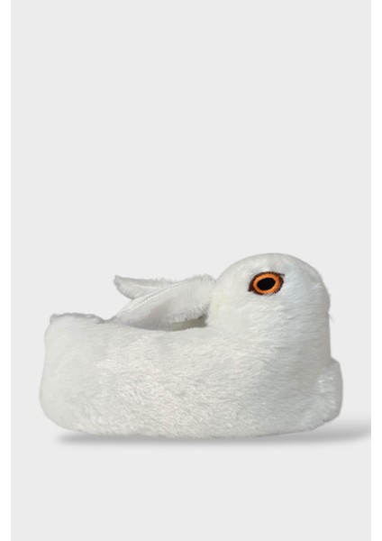 Tavşan Model Şişme Peluş Çocuk Panduf Beyaz