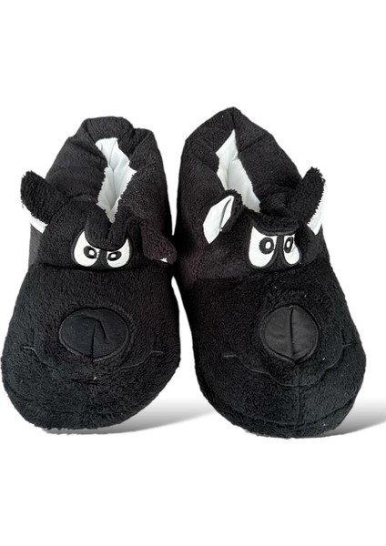 Unisex Panduf Ses Yapmayan Ev Patiği Siyah