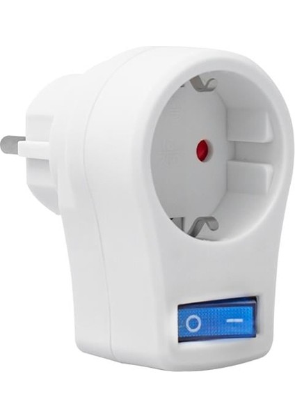 Powermaster PM-16816 Anahtarlı Akım Korumalı Tekli Priz 10 Amper - 2510 Watt Tekli Beyaz