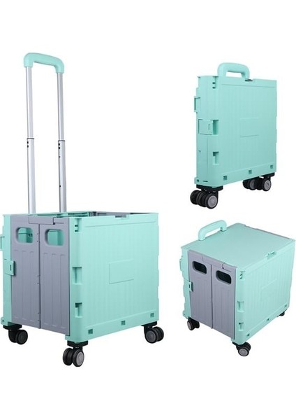 Sunup SN-26966 Katlanabilir Market Pazar Kamp Tekerlekli Alışveriş Arabası 60KG Kapasiteli