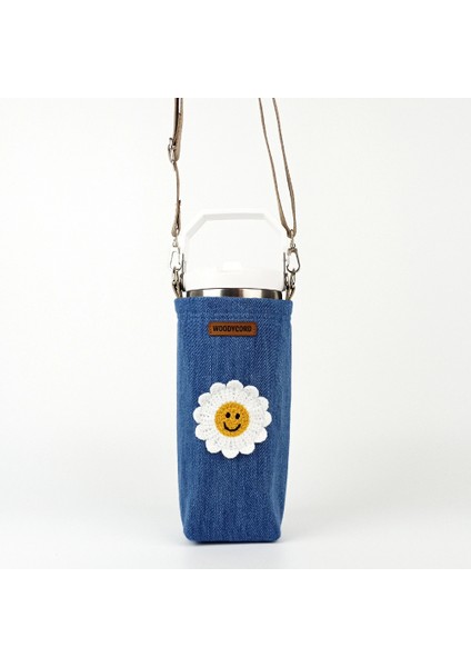 1 Litrelik Kot Termos Matara Kılıfı Gülen Yüz Papatya indirimleri