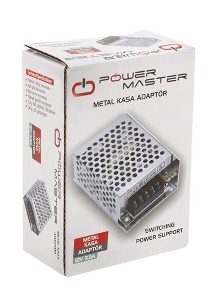 Powermaster PM-14065 12 Volt - 3.5 Amper - 42 Watt Metal Kasa Adaptör modelleri
