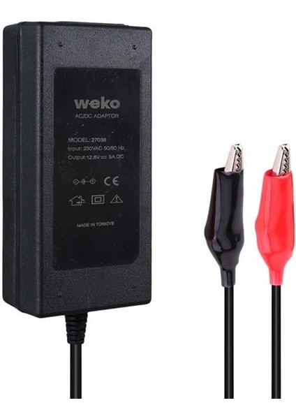 Weko 12.6 Volt - 3 Amper Krokodil Uçlu Ledli Yerli Üretim Masaüstü Şarj Adaptörü fiyatları
