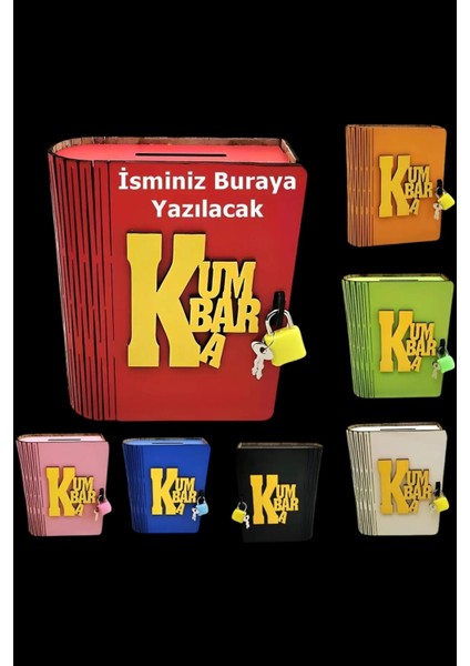 Ahşap Kitap Şeklinde Katlanır Kumbara 1 Parça Renkli Tasarım 9+ Yaş İçin