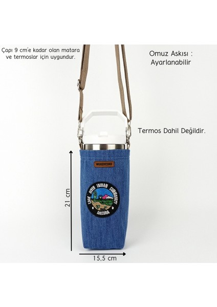 1 Litrelik Kot Termos Matara Kılıfı Arizona Temalı fiyatları