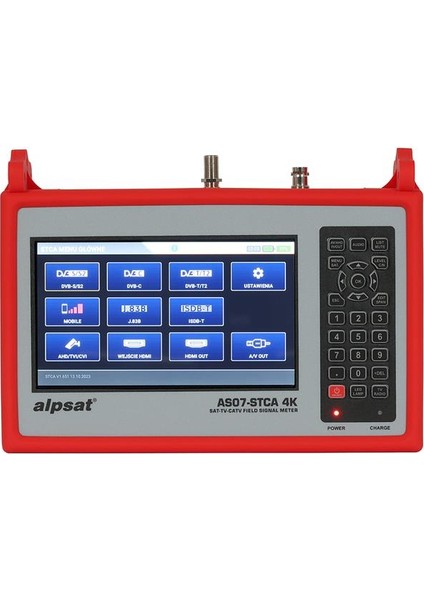 Satfinder AS07-STCA 4K Dvb S-S2/T-T2/C/J.83B/ISDB-T Sinyal Analizörü + Görüntülü Uydu Bulucu + Kamera Test Cihazı