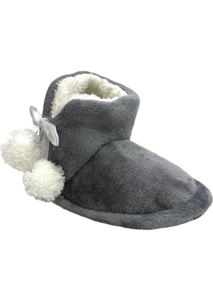 Ponponlu Bebek Panduf Ev Botu (26-35) Gri fiyatları
