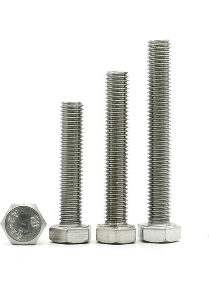 10 Adet 20MM Altıköşe Başlı Metrik Diş Tam Paso Cıvata DIN933 M3-M4-M5-M6-M8-M10 modelleri