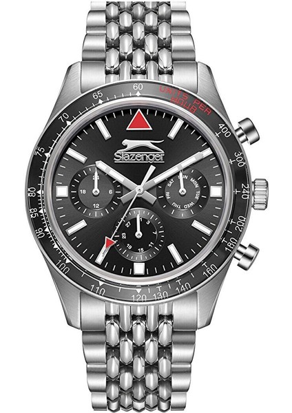 SL.09.2417.2.01 Erkek Kol Saati | 43 mm Siyah Kronograf, Çelik Kasa ve Bilezik