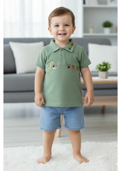 2 Parça Fmai & Lia Lakos Erkek Çocuk Bebek Alt Üst Takım 6-9 Ay, 9-12 Ay, 12-18 Ay, 18-24 Ay