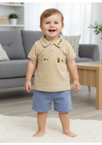 2 Parça Fmai & Lia Lakos Erkek Çocuk Bebek Alt Üst Takım 6-9 Ay, 9-12 Ay, 12-18 Ay, 18-24 Ay