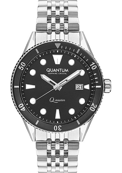 QMG1024.350 Otomatik Erkek Kol Saati | 46MM, Safir Cam, Siyah Kadran, Çelik Bilezik