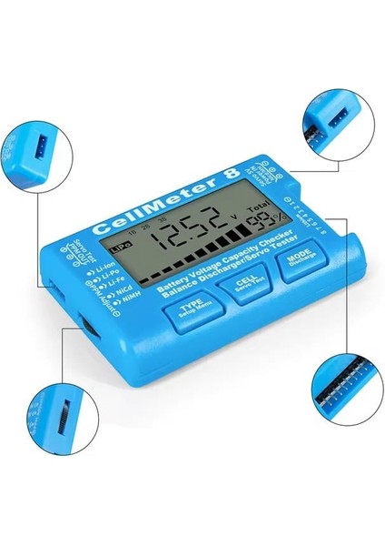 Powermaster PM-26959 Pil Kapasite Voltaj Test Cihazı Rc 1-8s Lipo Lityum Nımh