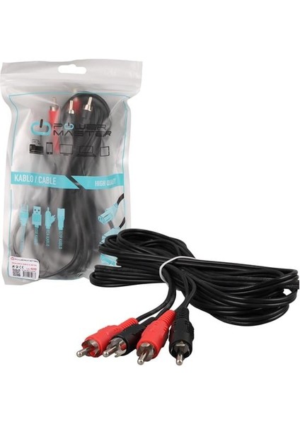 Powermaster PM-428 Siyah 5 Metre 2 Rca + 2 Rca Kablo modelleri