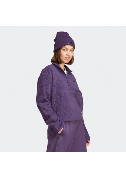 City Tech High Pile Fleece Half Zip Kadın Mor Polar.- modelleri