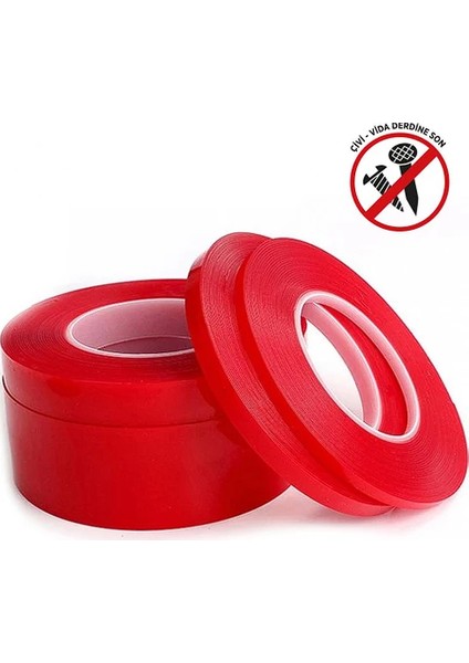 Akrilik Şeffaf Süper Güçlü Su Geçirmez Akrilik Çift Taraflı Bant 10 mm x 5 M fırsatları