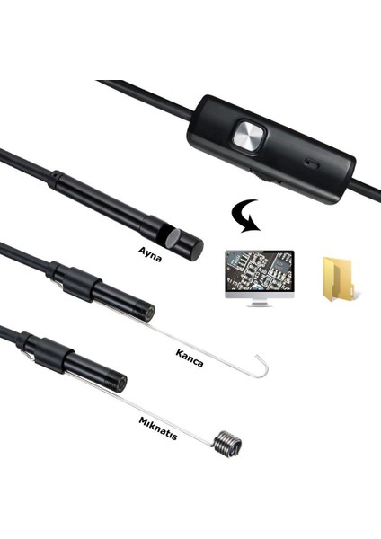 Endoskop 3 In 1 Yılan Kamera USB Micro USB Type-C Uyumlu 15M fırsatları