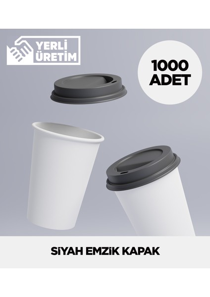 8 Oz Emzik Kapak Siyah 1.000 Adet
