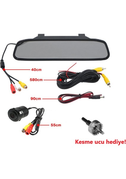 Dikiz Aynalı Araç Içi Geri Görüş Kamerası - Park Kamerası - Ince ve Şık Tasarım Tüm Araçlara Uyumlu fiyatları