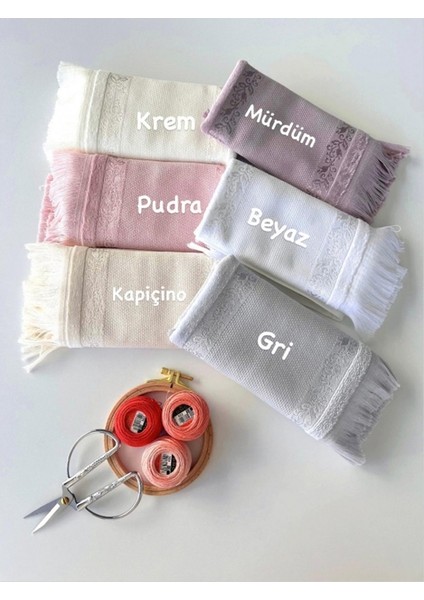 Mysoft Etamin ve Kanaviçe Işlemelik Havlu - Gri - 50*90 fırsatları