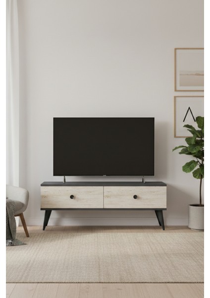 TSA1202AT - Mona Tv Stand 120CM Antrasit-Traverten