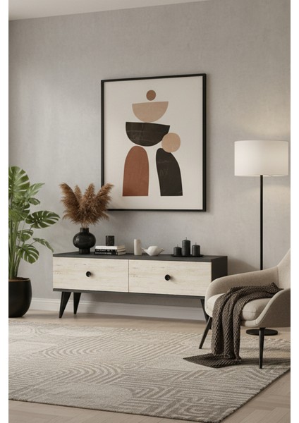 TSA1202AT - Mona Tv Stand 120CM Antrasit-Traverten fiyatları