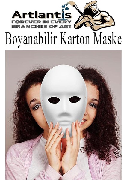 Maske Boyama 2 Adet Boyanabilir Karton Maske Lastikli Insan Yüzü Suratı Yerli Üretim Okul Sınıf Etkinlikleri Hobi fırsatları
