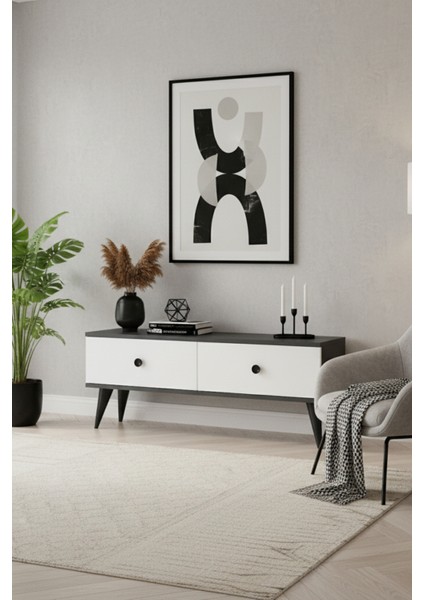 TSA1202AB - Mona Tv Stand 120CM Antrasit-Beyaz fırsatları