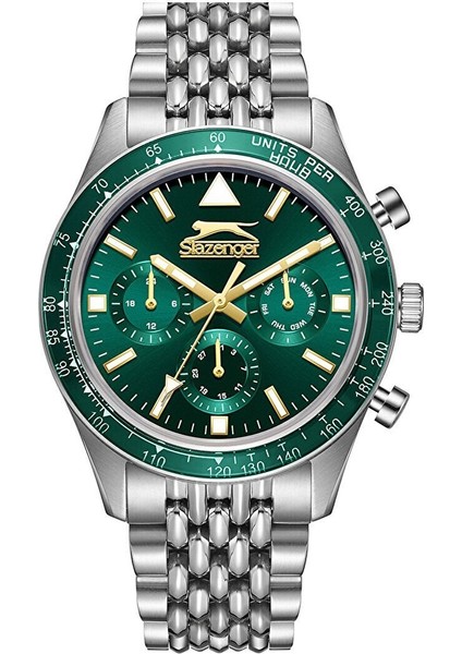 SL.09.2417.2.04 Erkek Kol Saati | 44 Mm, Yeşil Kadran, Çelik Kasa, Sportif & Klasik